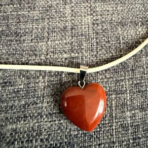 Minimalist Rust Red Necklace. *last pic shows true color of the heart*